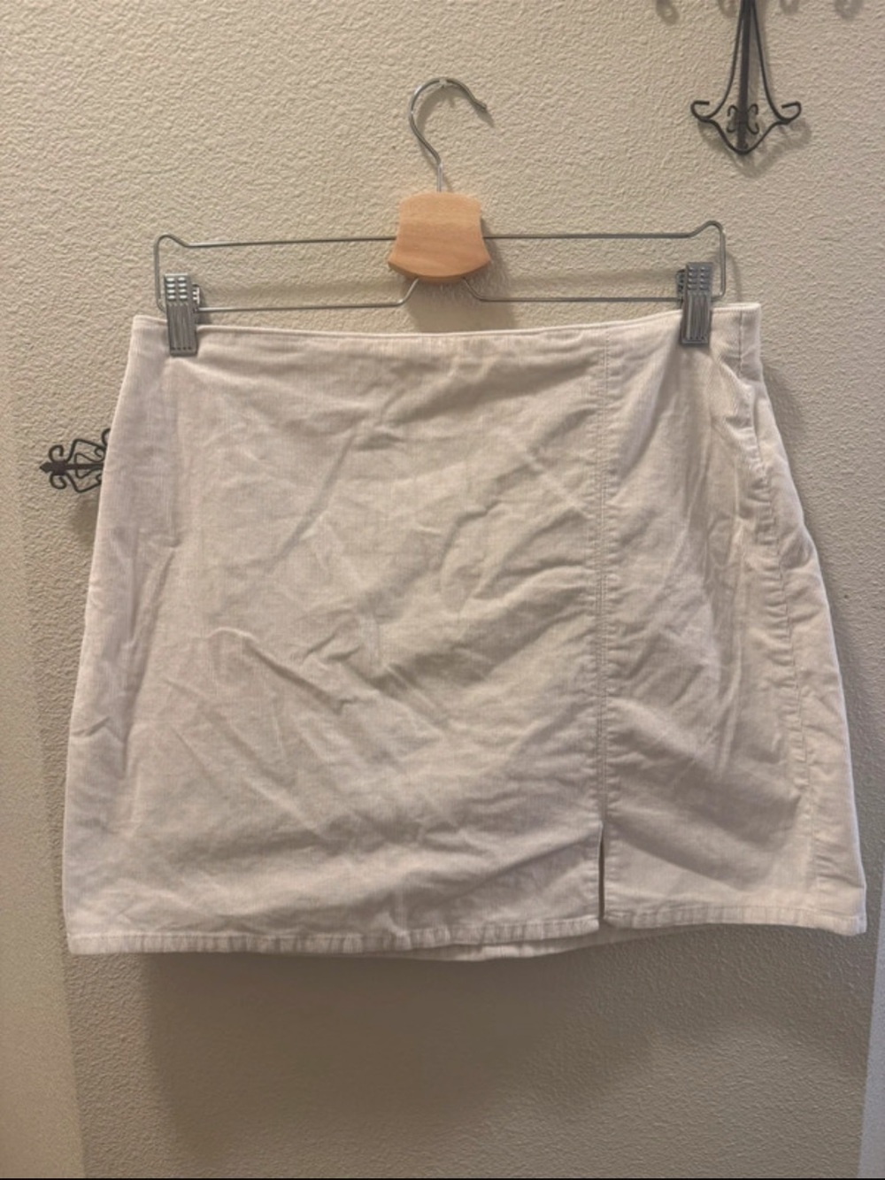 Hollister White Corderoy Mini Skirt